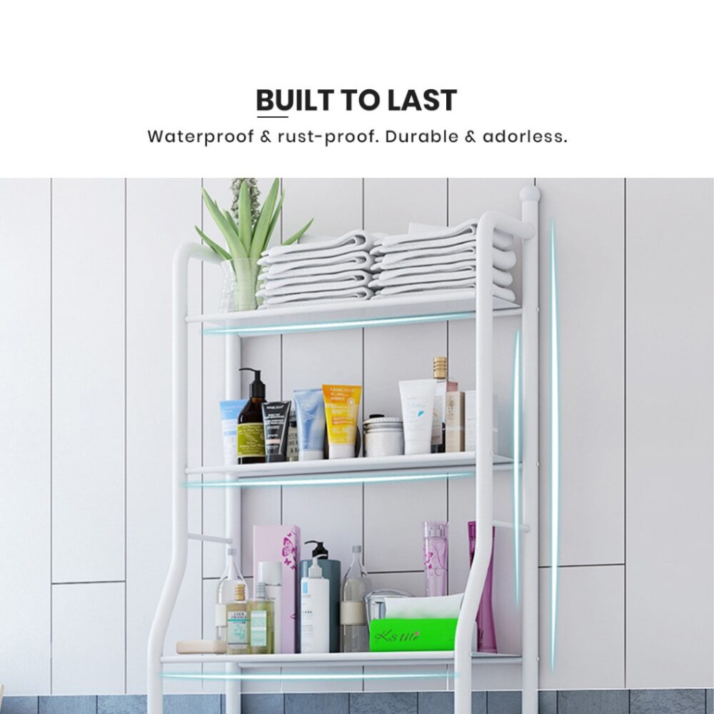 3 Tiers Shower Rak Bathroom Cabinet and Toilet Rack Organizer Bathroom Shelf Storage Shelf Shelves Shower Rack - Image 2