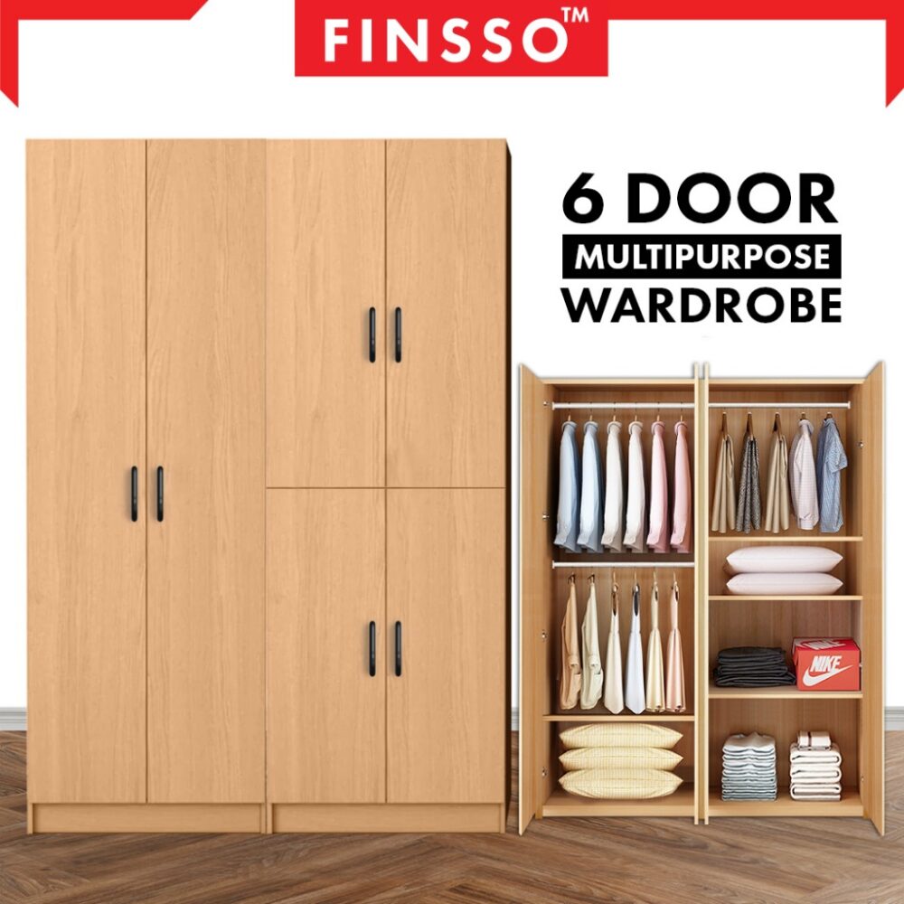 4 door wooden wardrobe/2door multifunctional wardrobe WITH 2 hanging pole