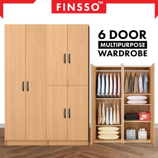 4 door wooden wardrobe/2door multifunctional wardrobe WITH 2 hanging pole
