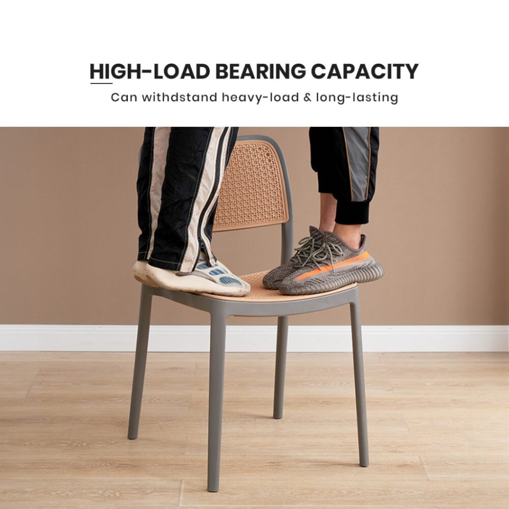 Balsam Nordic Rattan Chair Plastic Chair Backrest Chair Restaurant DiningChair Minimalist Outdoor - Image 4