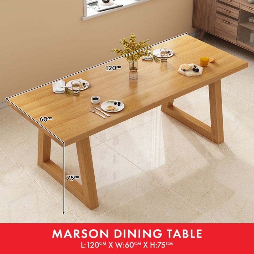 Marson Solid wood Dining Table 120x60cm / Dining Set with 4 Chairs/Dining chair - Image 2