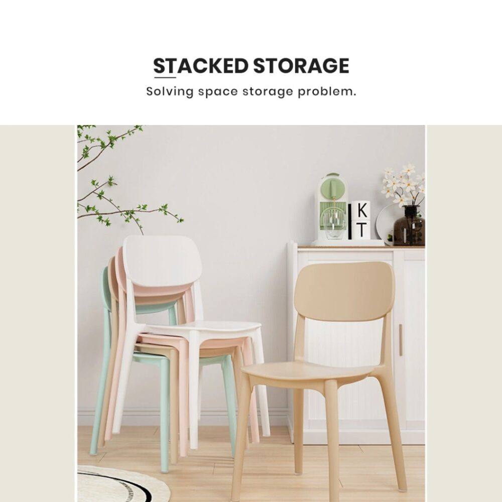 Ester Nordic Plastic chair home thickened restaurant dining table backrest chair - Image 6