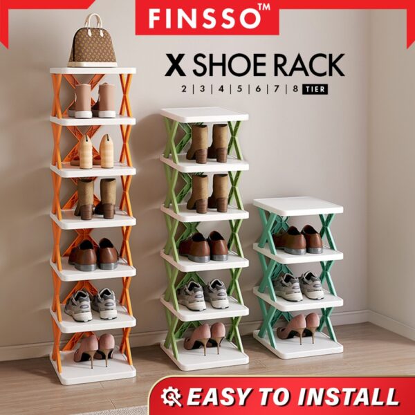 Rak Kasut Plastic Shoes Rack Multi-layer Narrow Shoe Rack Storage Cabinet Space Saving*Shelf Rak Kasut 鞋架