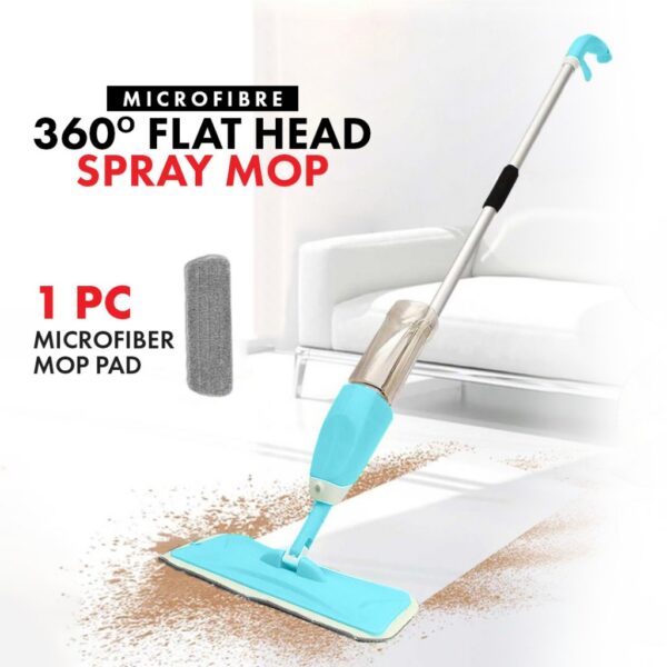 SPRAY MOP with EXTRA Micro-Fibre Pad Headed/ Rectangular headed / Mop Lantai 360 Pusing