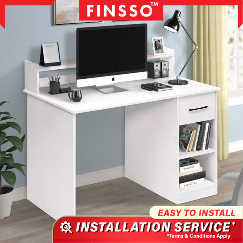 HELMI Luxury Writing Table with Drawers + storage /meja belajar/Office Table/Wood Table/ Study Table - Image 5