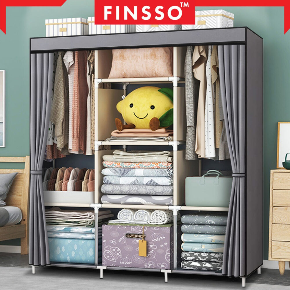Wardrobe L Size / Almari Baju Rak Baju Clothes Organization Storage Rack Cabinet - Image 2
