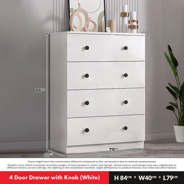 XL Size 5 / 4 Chest Drawer Clothes Storage With Knob/ Almari Baju - Laci Baju / Wardrobe