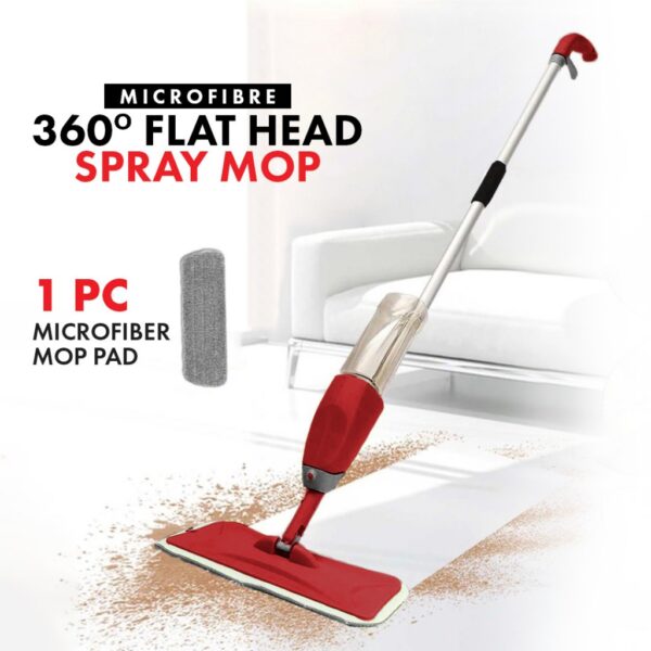 SPRAY MOP with EXTRA Micro-Fibre Pad Headed/ Rectangular headed / Mop Lantai 360 Pusing