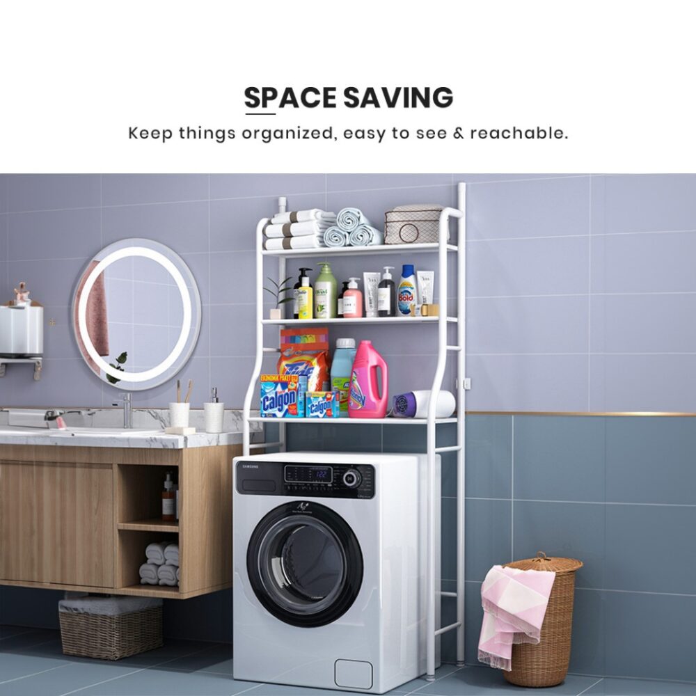 3 Tiers Shower Rak Bathroom Cabinet and Toilet Rack Organizer Bathroom Shelf Storage Shelf Shelves Shower Rack - Image 4