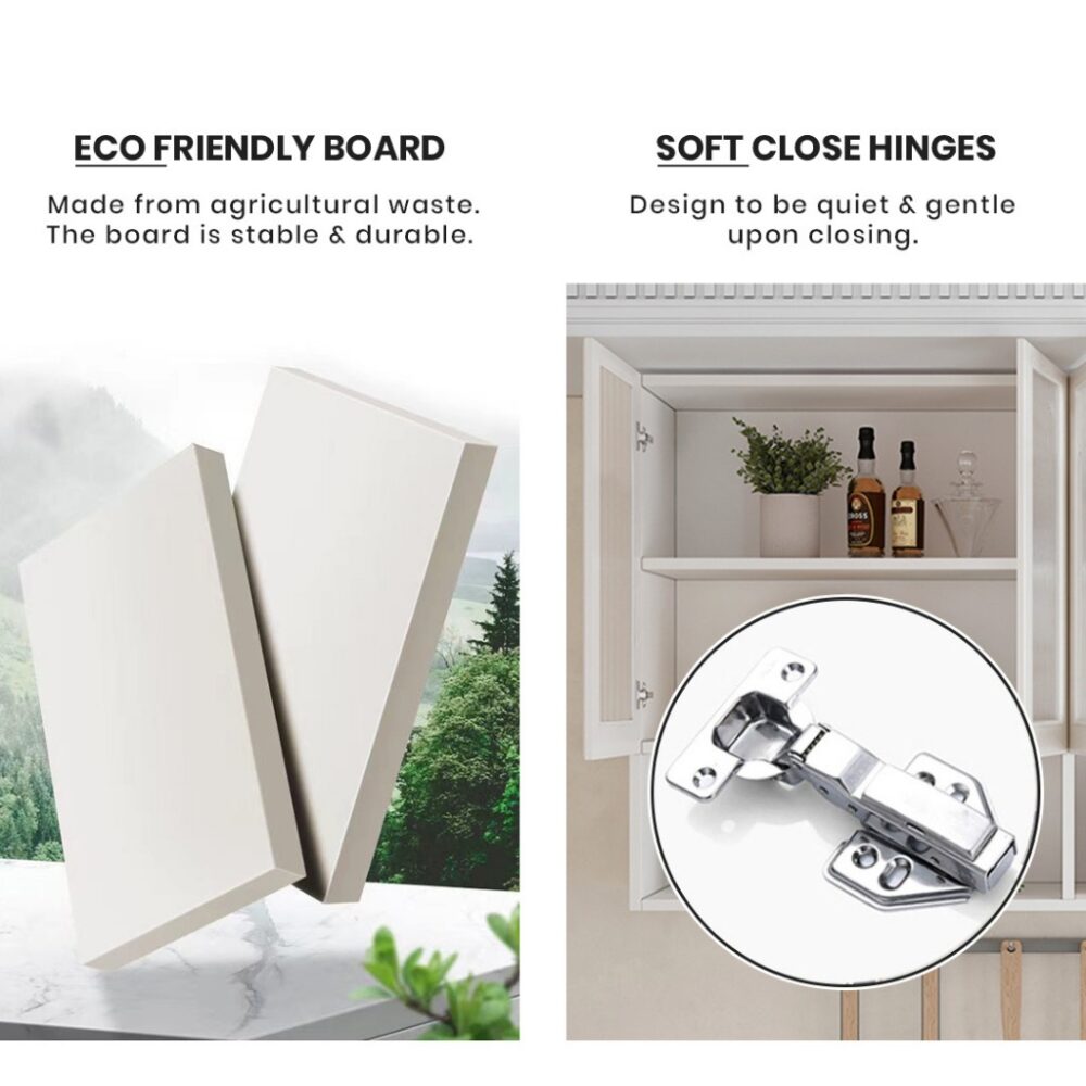Multifunctional Kitchen Glass Wall Shelves Cabinet - Image 7