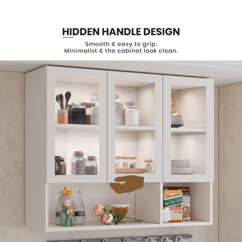Multifunctional Kitchen Glass Wall Shelves Cabinet - Image 8