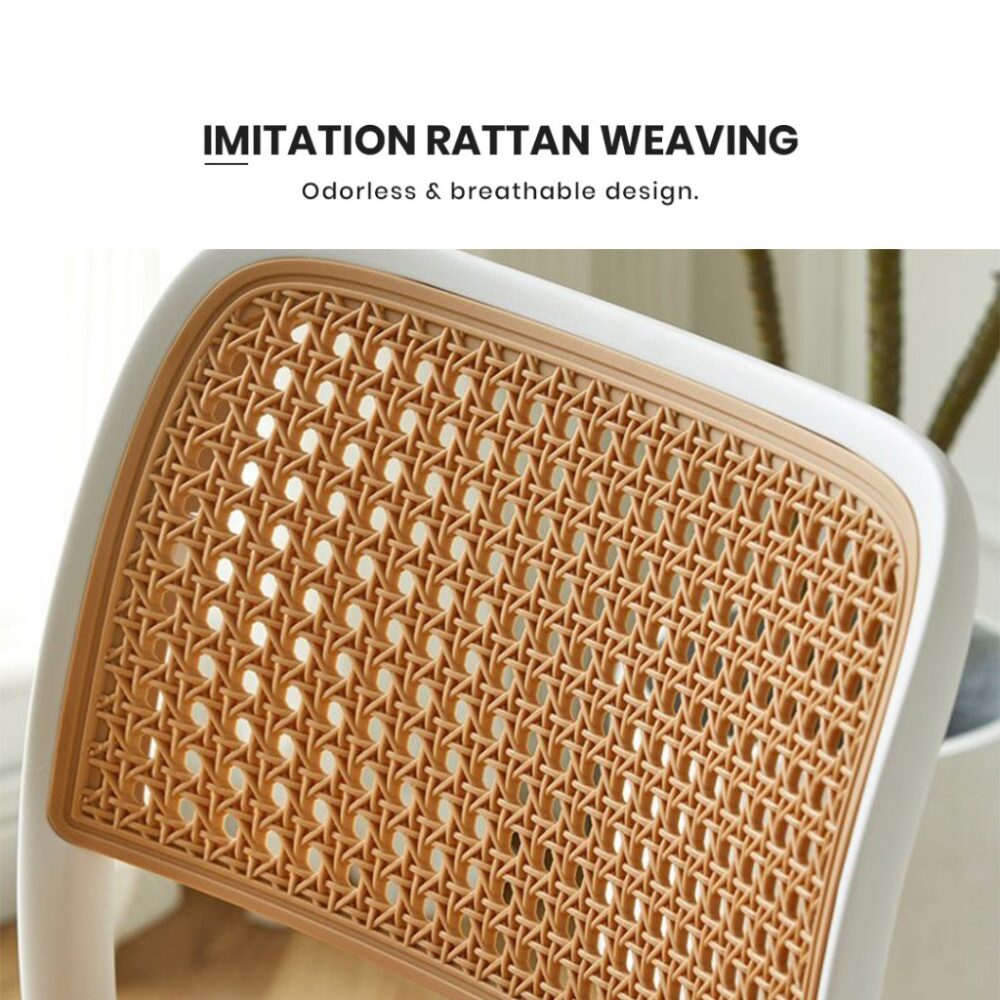 Balsam Nordic Rattan Chair Plastic Chair Backrest Chair Restaurant DiningChair Minimalist Outdoor - Image 5