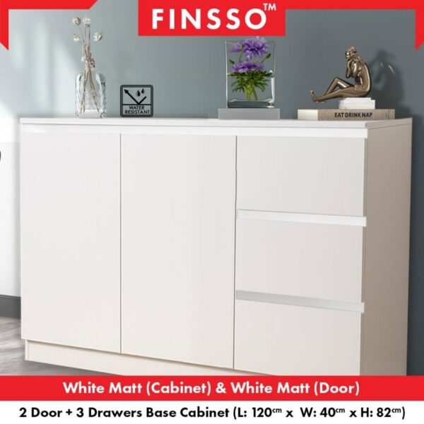 Fella Modern High Gloss kitchen cabinet with Gloss Surface / kabinet bawah table top