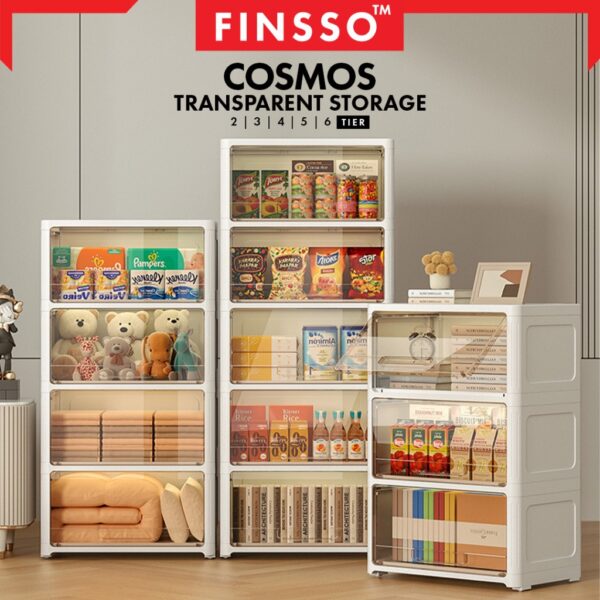 Cosmos Multiuse Stackable Plastic Storage Box with Flip door / almari baju / kotak