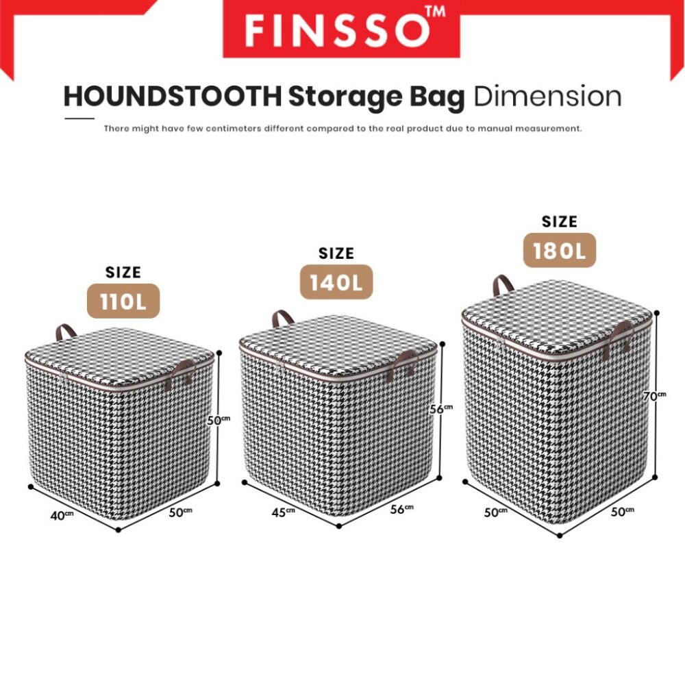 Houndstooth Storage Bag with handle - Image 7