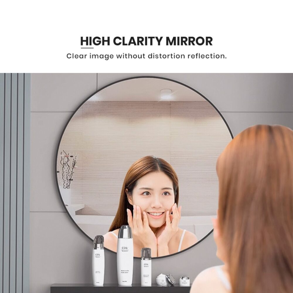 Nordic simple bathroom mirror fashionable bathroom round mirror wall hanging no punching bathroom mirror round - Image 5