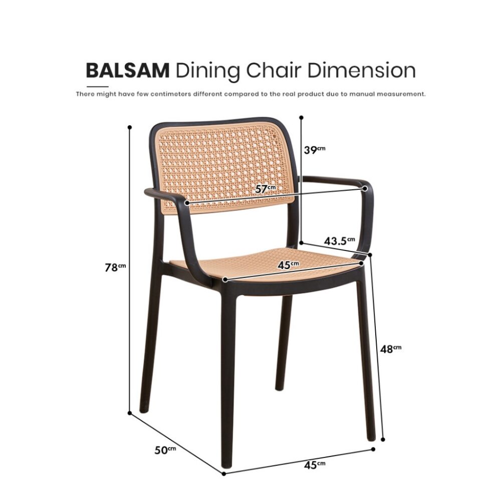 Balsam Nordic Rattan Chair Plastic Chair Backrest Chair Restaurant DiningChair Minimalist Outdoor - Image 7