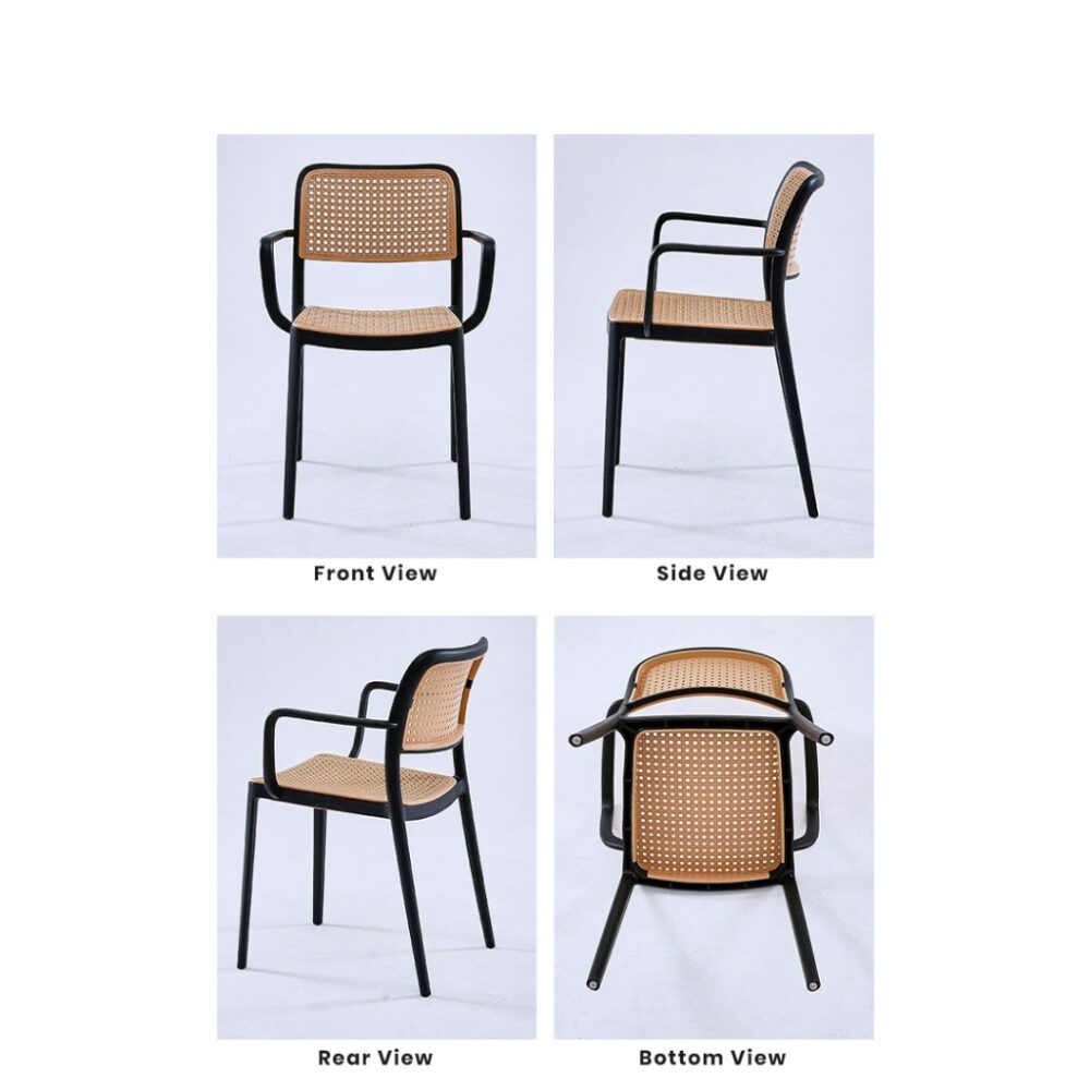 Balsam Nordic Rattan Chair Plastic Chair Backrest Chair Restaurant DiningChair Minimalist Outdoor - Image 8