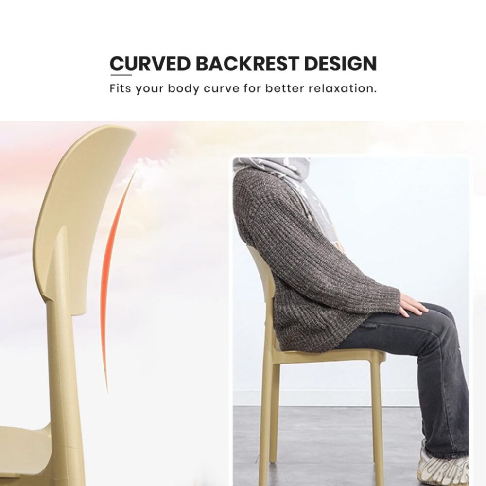 Ester Nordic Plastic chair home thickened restaurant dining table backrest chair - Image 5