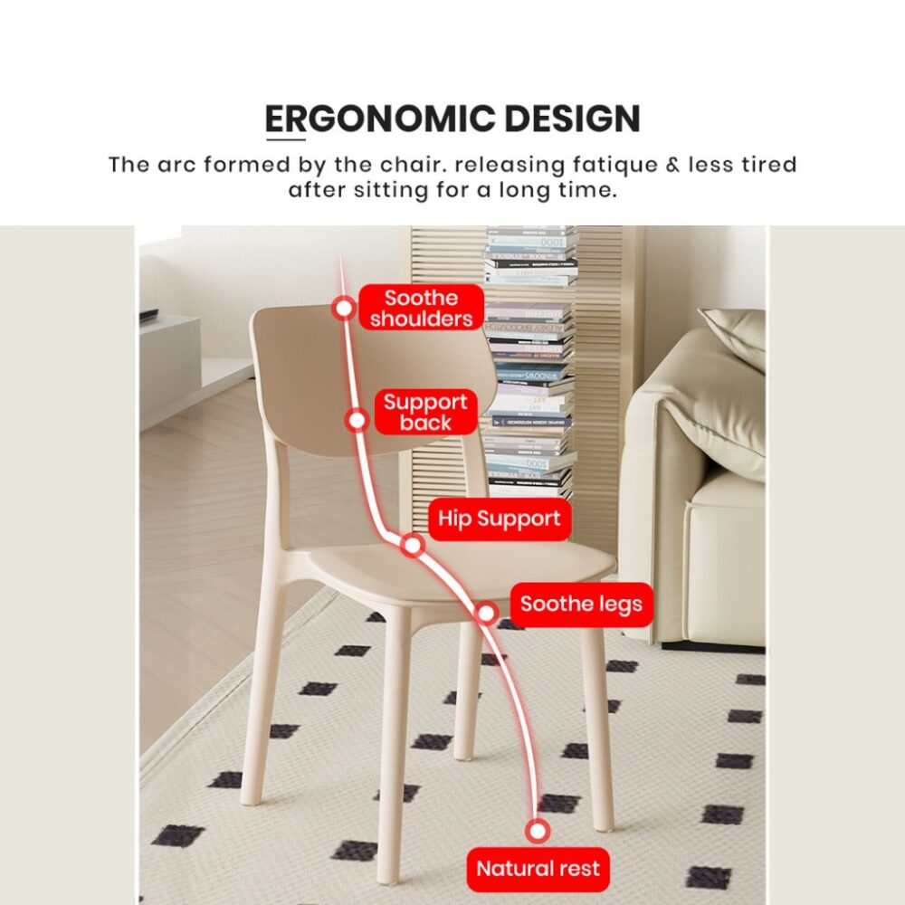 Ester Nordic Plastic chair home thickened restaurant dining table backrest chair - Image 7