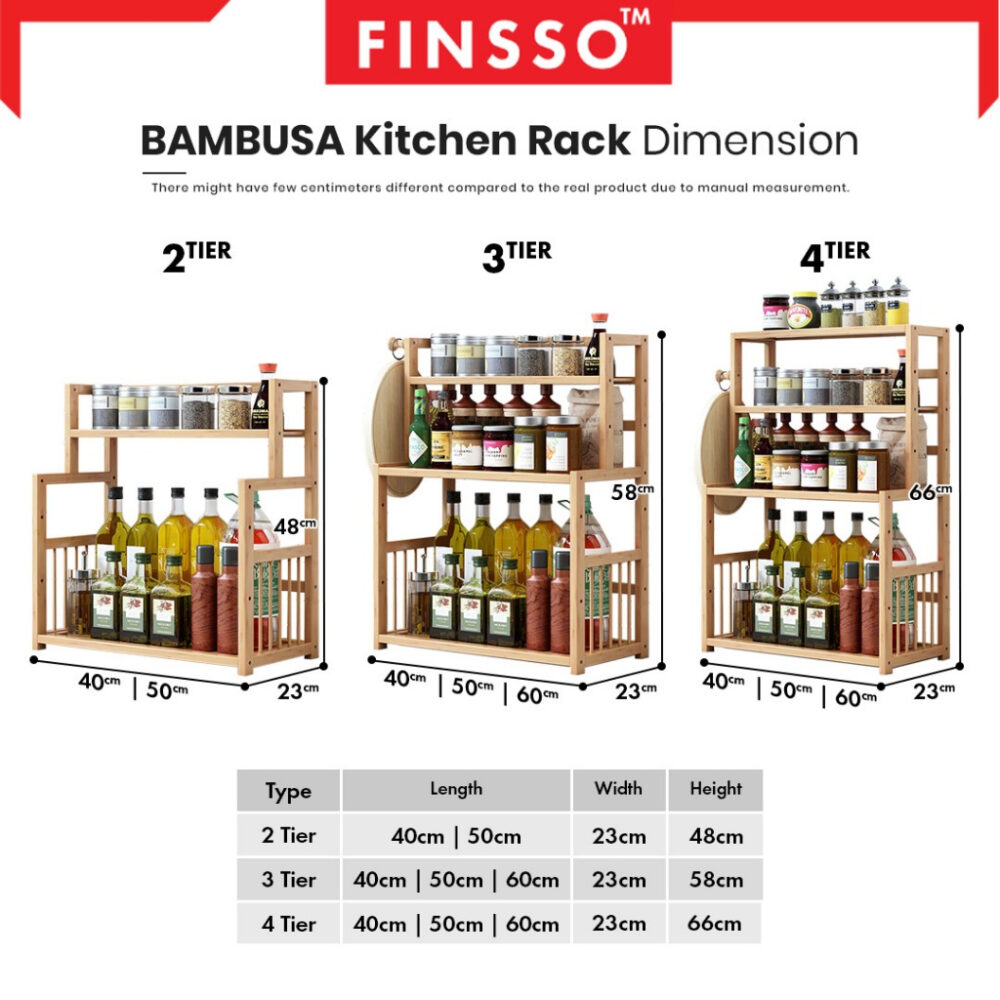 Bambusa kitchen rack rak rempah kayu - Image 4