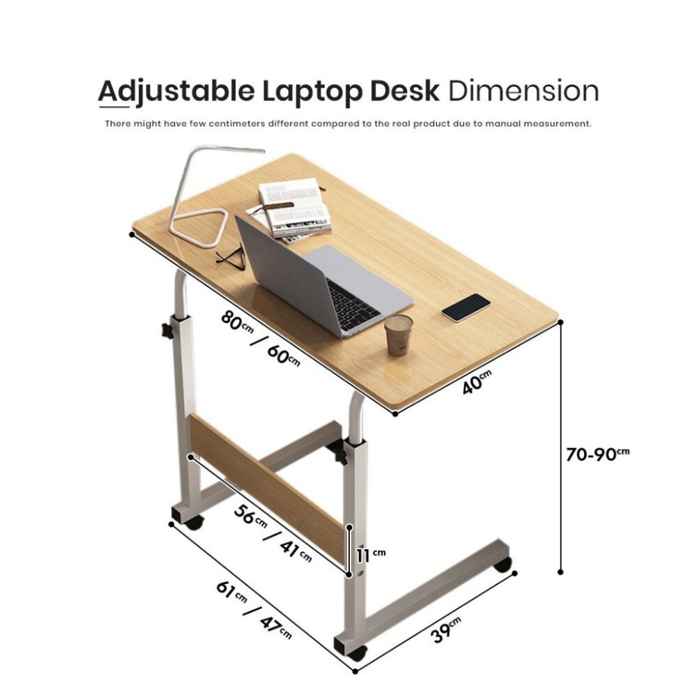 Adjustable Height Lifting Table with Wheel Bedside Laptop Table/ Sofa side table - Image 8