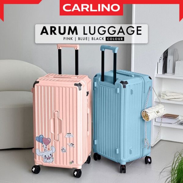 ARUM Suitcase with Large Capacity, Five Wheels, New Trolley Case,USB Charging,Cup Holder Suitcase