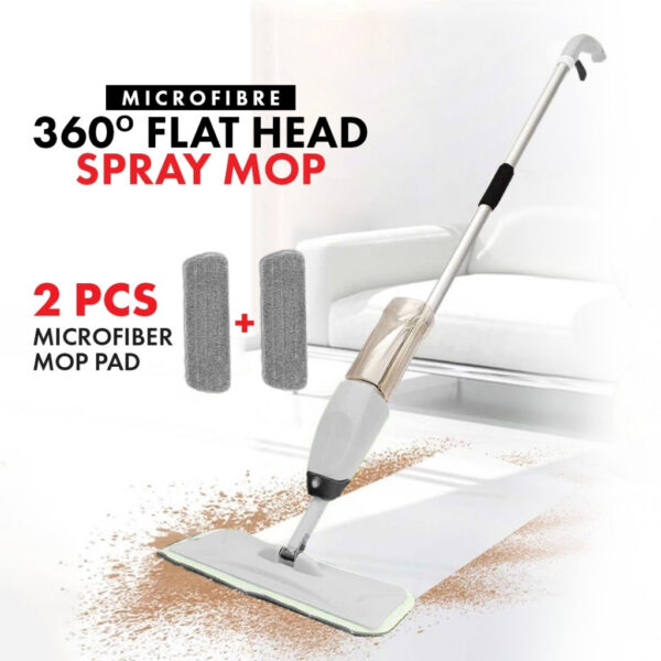 SPRAY MOP with EXTRA Micro-Fibre Pad Headed/ Rectangular headed / Mop Lantai 360 Pusing