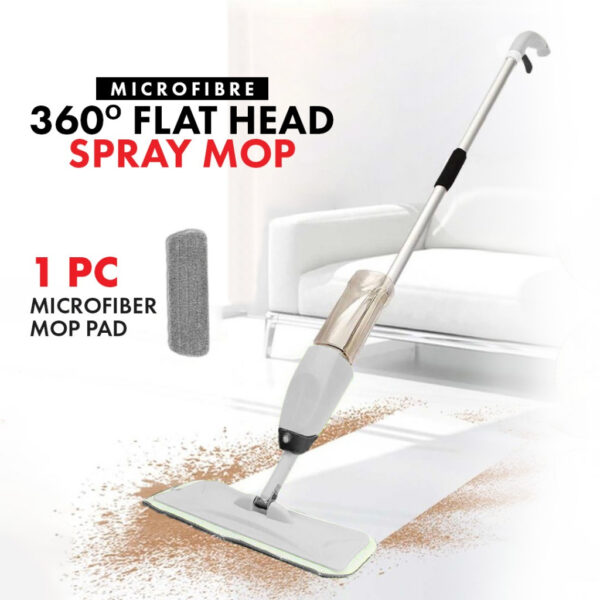 SPRAY MOP with EXTRA Micro-Fibre Pad Headed/ Rectangular headed / Mop Lantai 360 Pusing