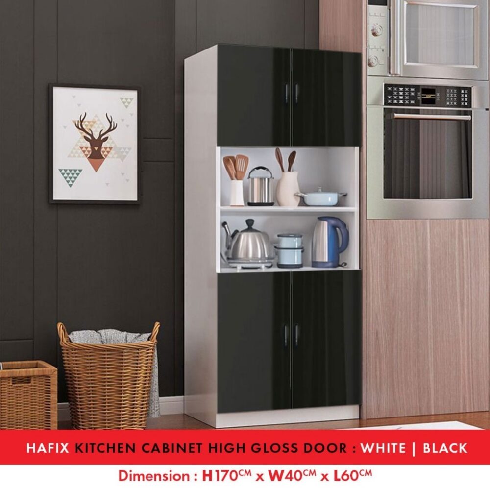 Fella Modern High Gloss kitchen cabinet with Gloss Surface / kabinet bawah table top