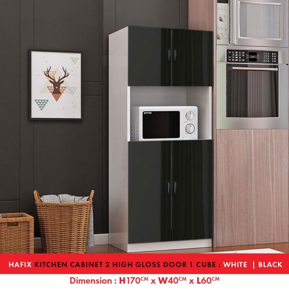 Fella Modern High Gloss kitchen cabinet with Gloss Surface / kabinet bawah table top
