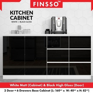 Fella Modern High Gloss kitchen cabinet with Gloss Surface / kabinet bawah table top