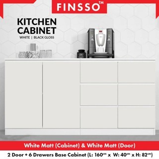 Fella Modern High Gloss kitchen cabinet with Gloss Surface / kabinet bawah table top