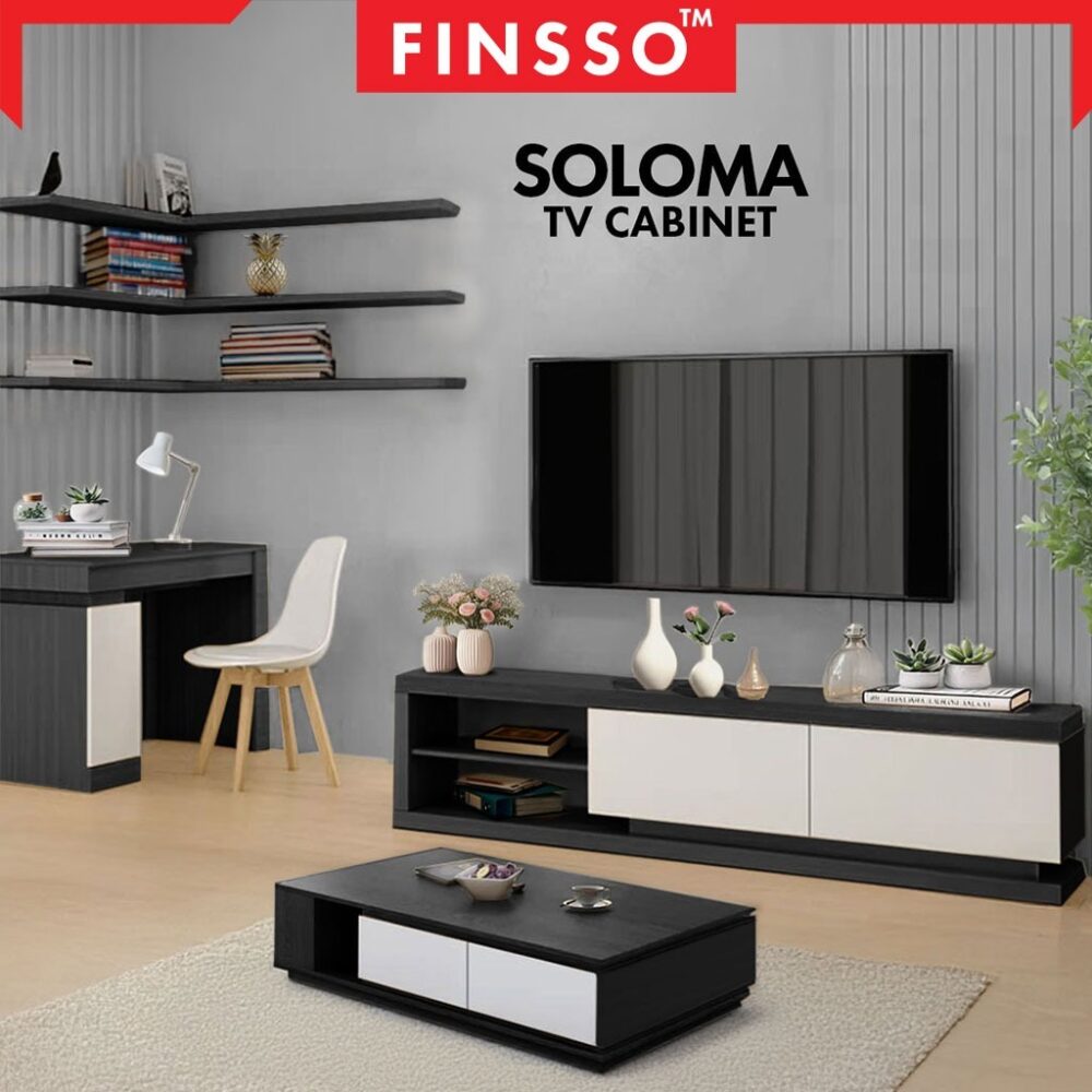 Solomo TV Cabinet extra thick kayu - Image 2