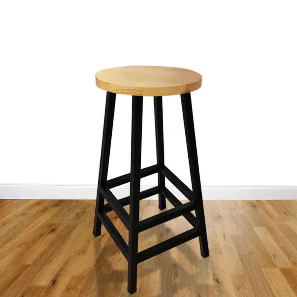 Dante Bar Stool High Foot Round Stool - Image 2