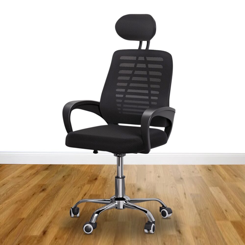 Office Chair With HeadRest - Classy Large Mid-Back Height Adjustable Mesh Cloth - Image 2
