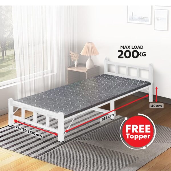 75/90/100/120 CM ARIAL bed frame WITH FREE papan atas / katil single boleh berlipat Stong & Stable