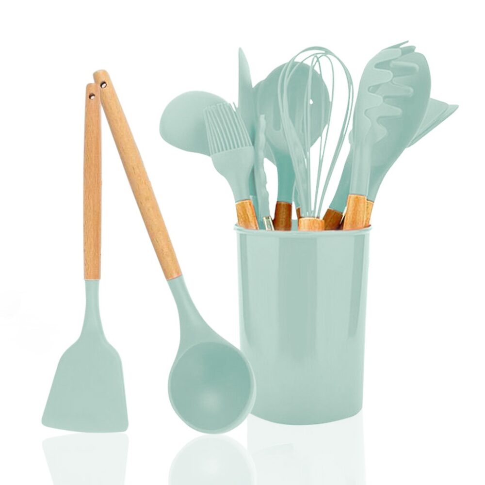 Silicone Kitchen Set Utensil 12pcs / Cooking Tools Kitchen Cookware Set Silicone / Senduk / Alat Masak - Image 2