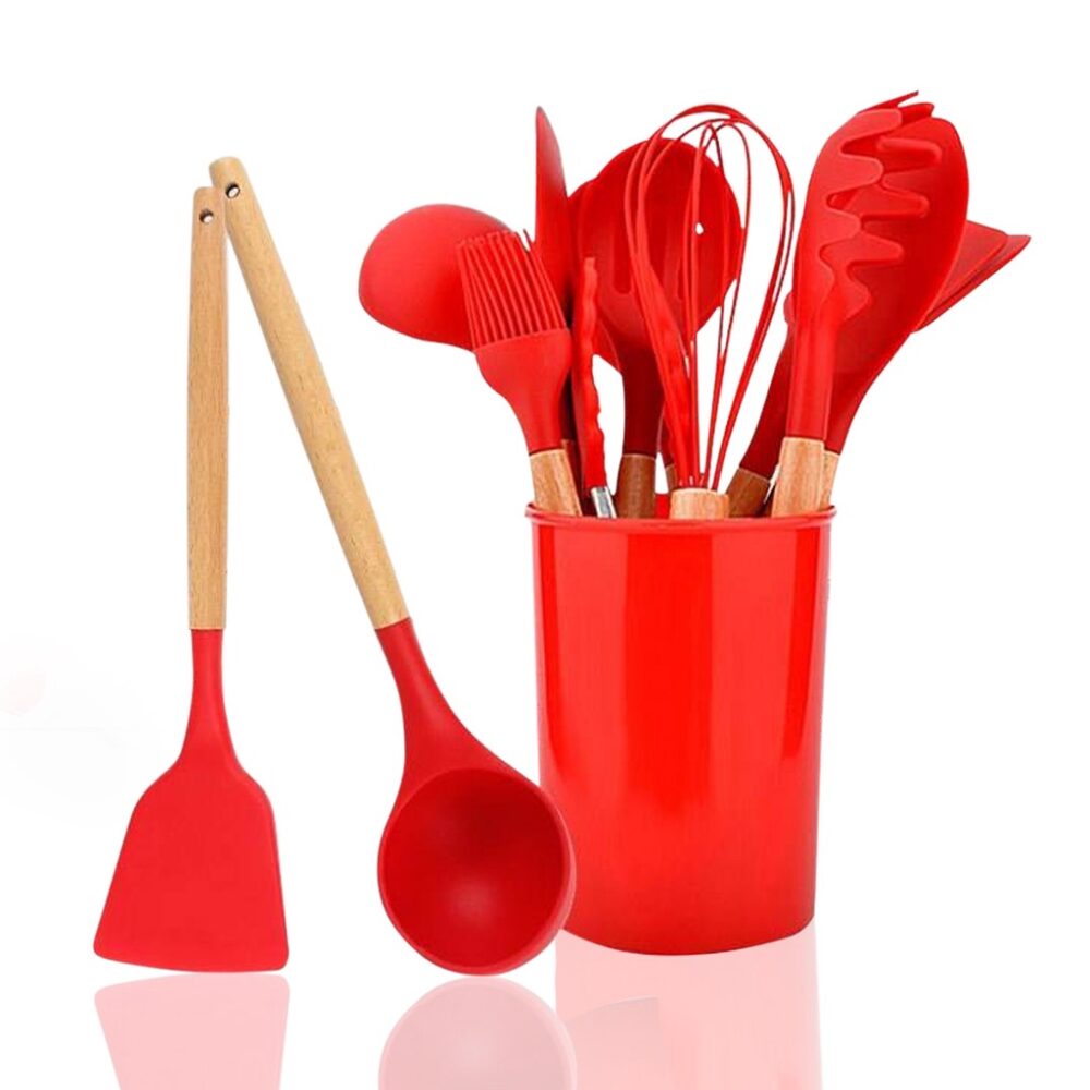Silicone Kitchen Set Utensil 12pcs / Cooking Tools Kitchen Cookware Set Silicone / Senduk / Alat Masak - Image 2