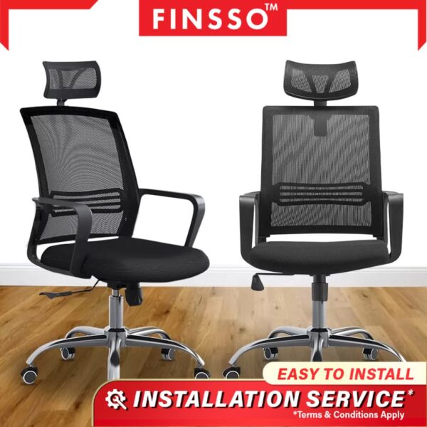 Adjustable Swivel Med - Back Mesh 4005 Office Chair with Chrome Leg /Kerusi pejabat