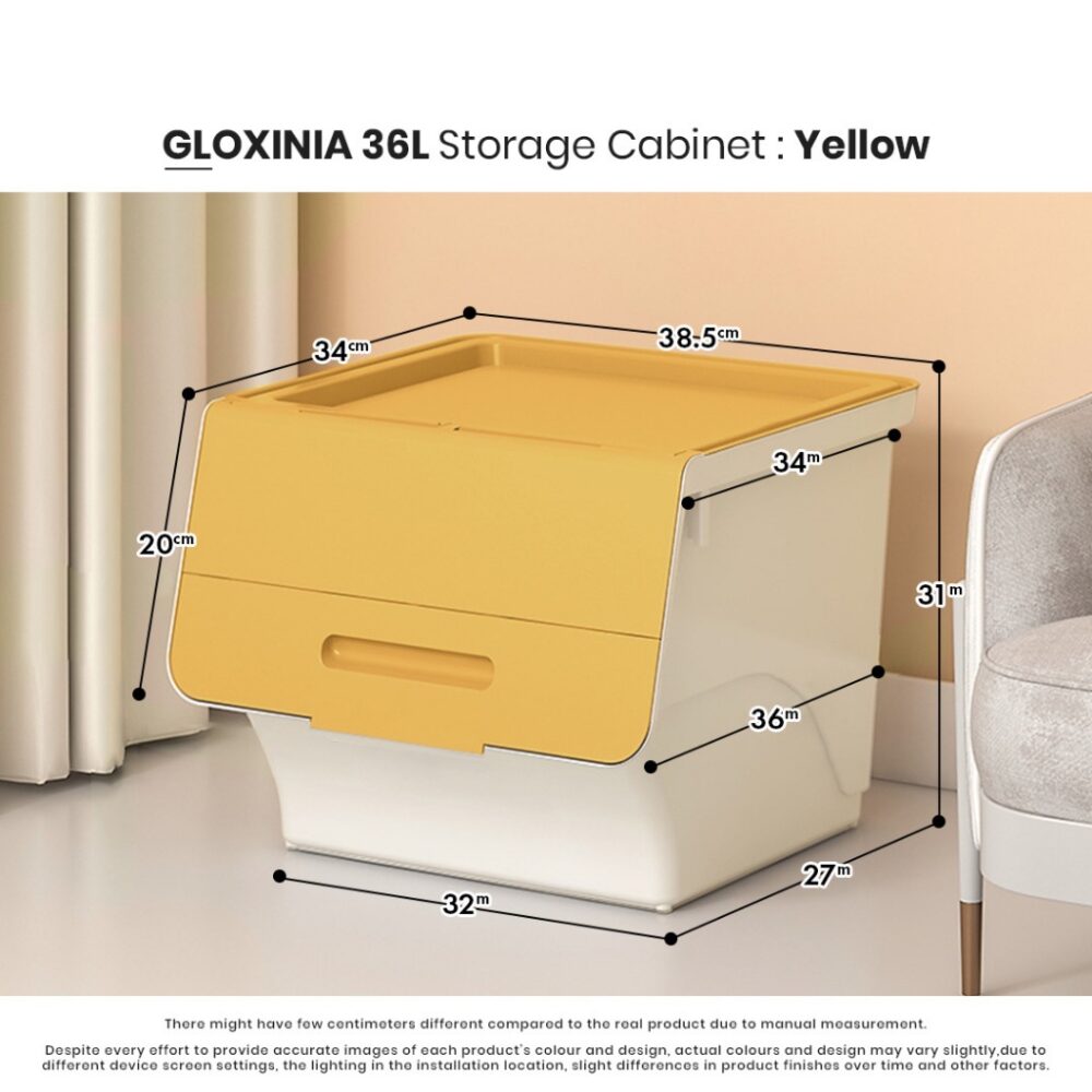GLOXINIA 36L Multipurpose Front Opening Storage Box Stackable Toy Snack Household Storage Cabinet - Image 2