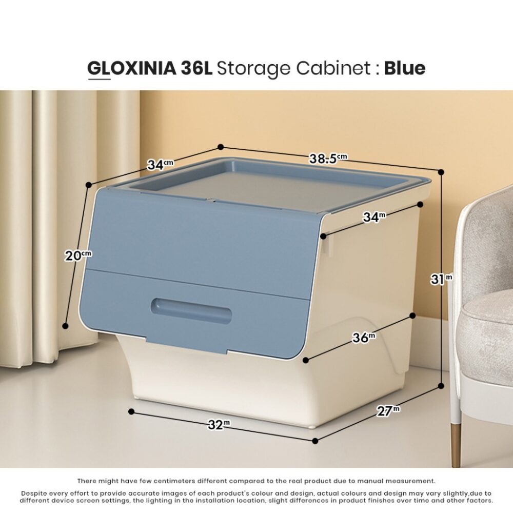 GLOXINIA 36L Multipurpose Front Opening Storage Box Stackable Toy Snack Household Storage Cabinet - Image 2