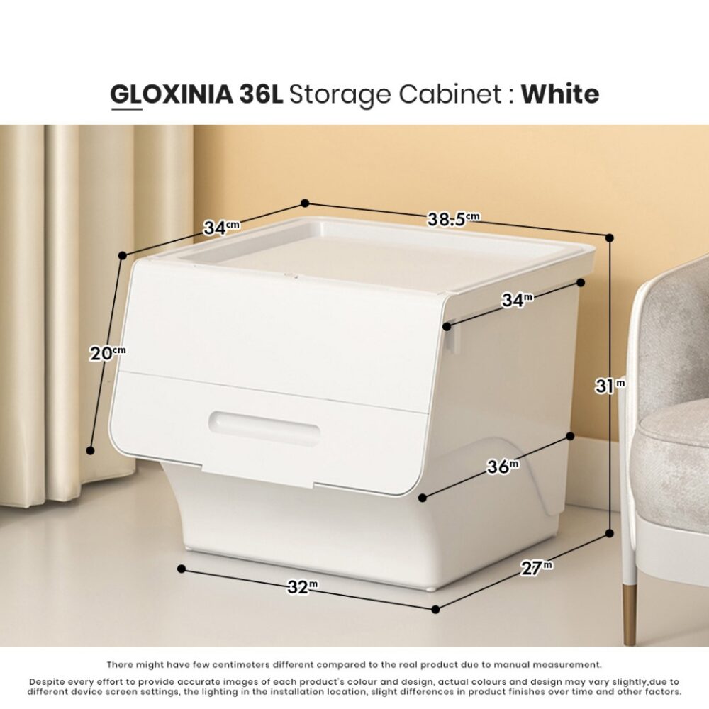 GLOXINIA 36L Multipurpose Front Opening Storage Box Stackable Toy Snack Household Storage Cabinet - Image 2