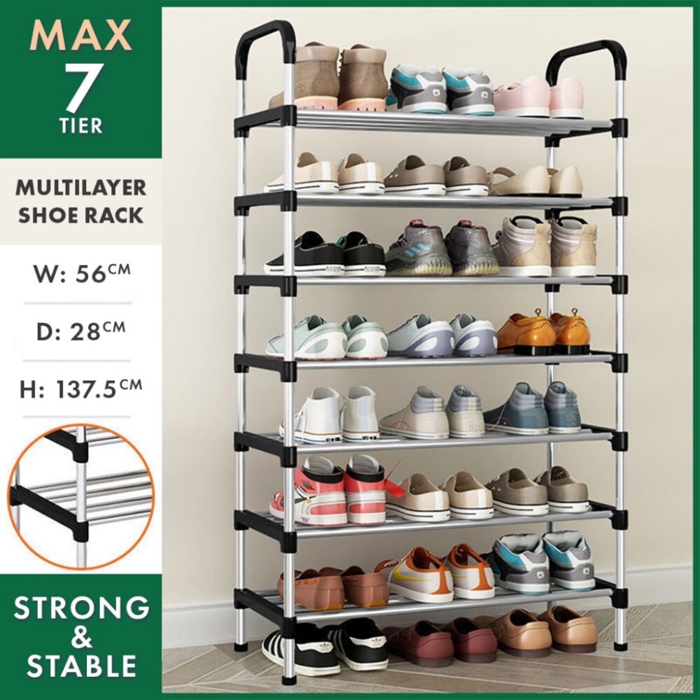 rak kasut Multi Layer Storage Organizer Space Saving Shoe Rack/ rak kasut murah & besi / Space Adjustable - Image 2