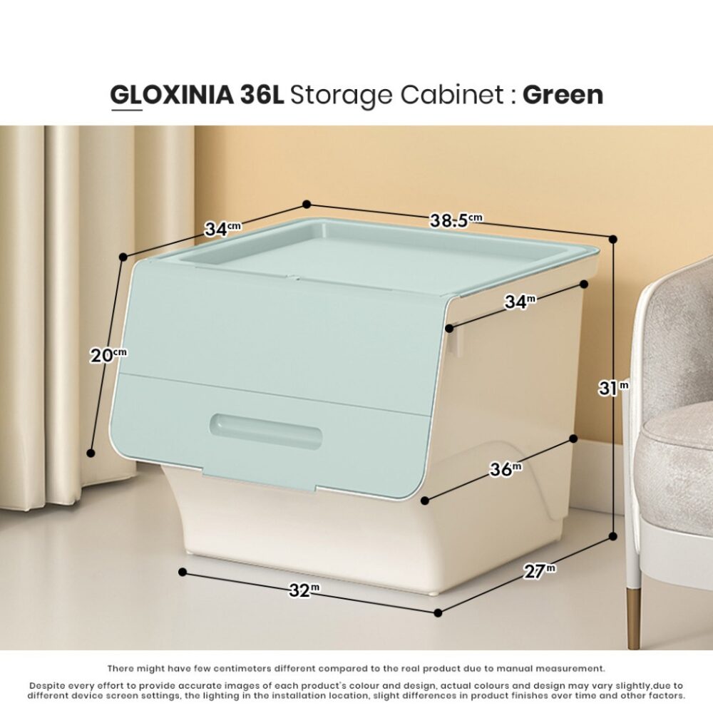GLOXINIA 36L Multipurpose Front Opening Storage Box Stackable Toy Snack Household Storage Cabinet - Image 2
