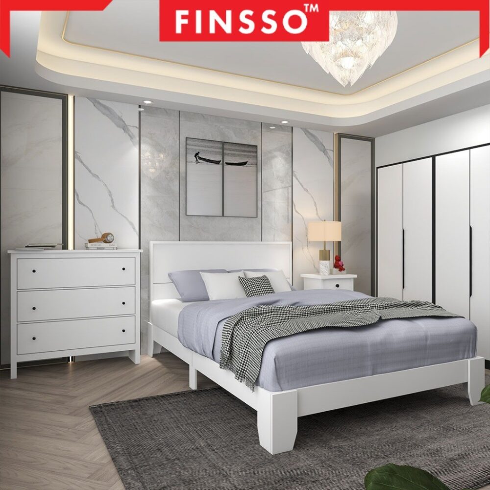 Basra Series TV Cabinet Modernist Design / Tv Rack / Console / Rak TV Meja 3 Drawer TV Console White Color - Image 3