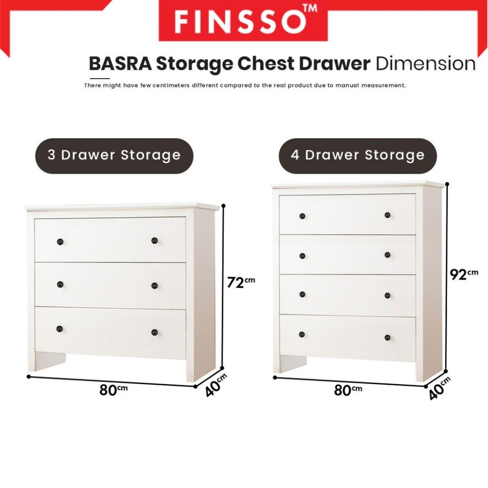 [NEW ARRIVAL ✅] FINSSO: Basra Chest Drawer Clothes Storage With Knob/ Almari Baju - Laci Baju / Wardrobe Chest - Image 8