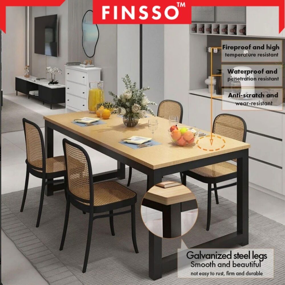 Meja Makan Kayu Solid & Tebal 4-8 Kerusi | Premium Dining Table Set | Meja Tahan Lasak & Anti Goyang - Image 8