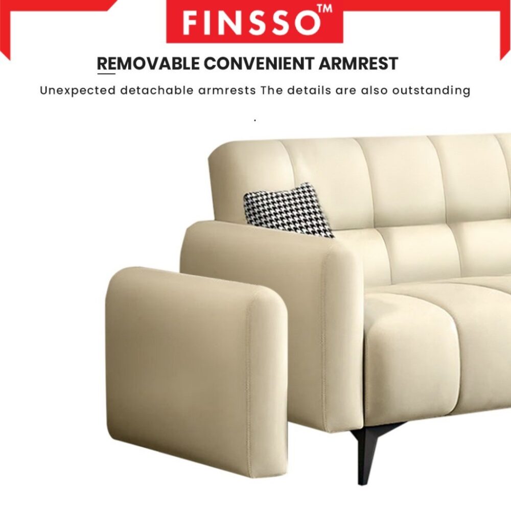 [NEW ITEM PROMO! ✅] Finsso: MEWA Sofa Luxury Style Anti-Scratching Leather with Tall Backrest 2 & 3 Seater Sofa - Image 7