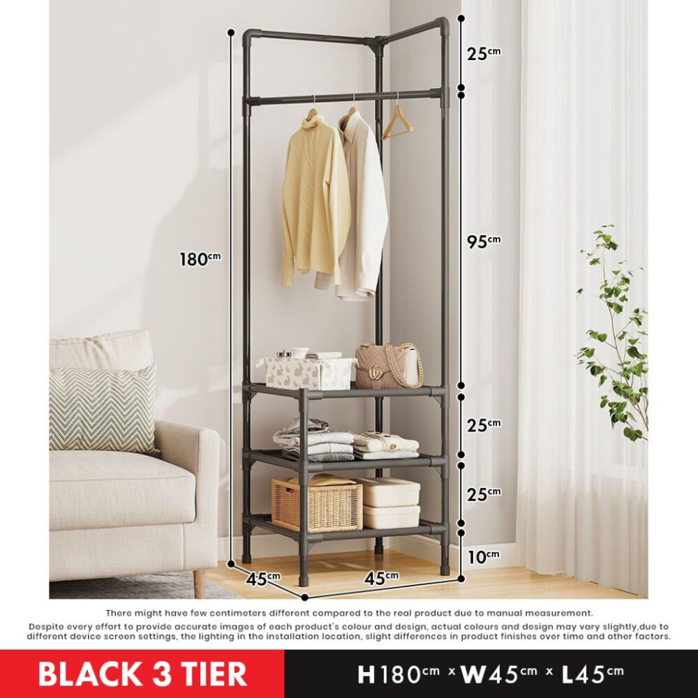 Lotus Storage Rack Corner Coat Rack Drying Rack / Rak Sudut Rak Penyidai Baju Rak/Hanger - Image 2